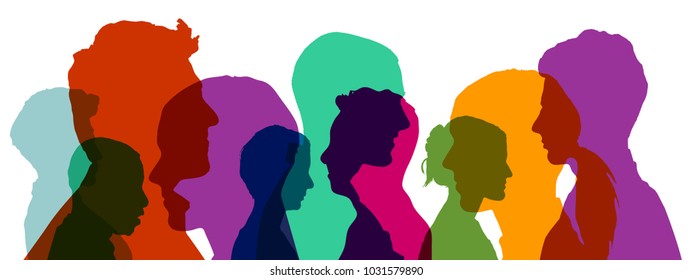 Group of heads in different colorful colors as a team - Powered by Shutterstock