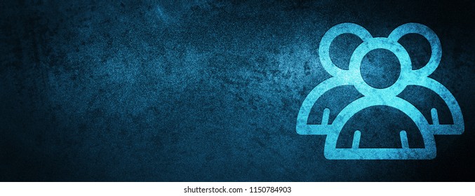 Group icon isolated on special blue banner background abstract illustration