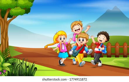 Jesus Christ Preaching Children Outdoor Vector Stock Vector (Royalty ...