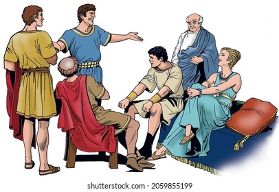 Group Men Ancient Rome Talk Each Stock Illustration 2059855199 ...