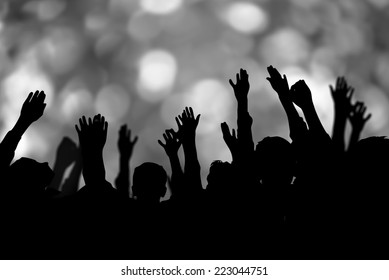 Group Of People Hands Up