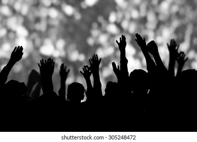 Group of people hands up