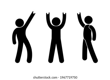 410 Stick man raising hand up Images, Stock Photos & Vectors | Shutterstock