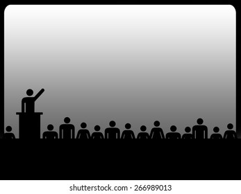 Group People Listening Presentation Speech Stock Illustration 266989013 