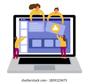 Group of people working together to build the website for their marketing business to emerge their presence online. - Powered by Shutterstock