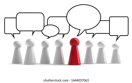 Group Red White Pawns Speech Bubbles Stock Illustration 1444037063 ...