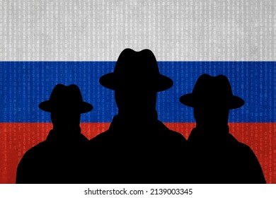 Group of Russian spies 2d graphic illustration