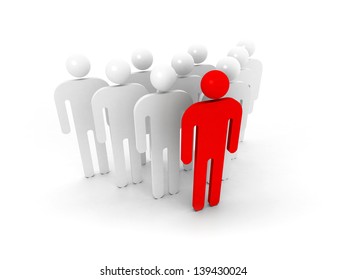 Group Schematic People Red Leader Character Stock Illustration 139430024