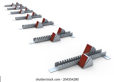 Group of starting blocks, 3d rendering on white - Powered by Shutterstock