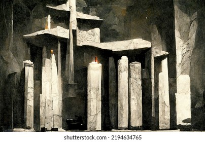 Group Stone Pillars That Look Like Stock Illustration 2194634765 ...