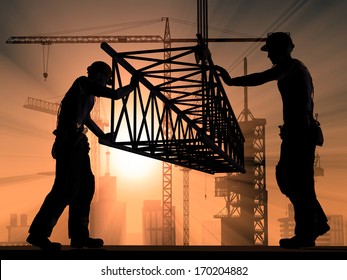 The group of workers working at a construction site. - Powered by Shutterstock