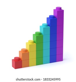 Building Blocks Rainbow Colors Steady Growth Stock Illustration ...