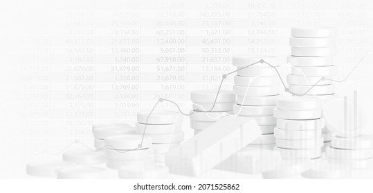Growth Business Finance Chart Of White Money Stock Graph Data 3d Background Or Digital Investment Economy Market Profit Financial Banking Graphic Pattern On Currency Trading Price Website Wallpaper.