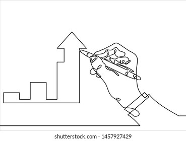 Growth Graph Concept Businessman Draws Chart Stock Illustration ...