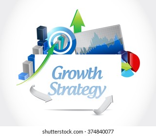 Growth Strategy Business Graphs Sign Illustration Design Graphic