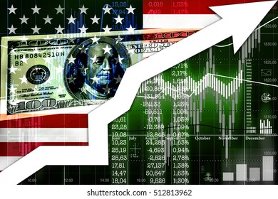 Growth Usa Chart Economical Flag Stock Illustration 512813962 ...