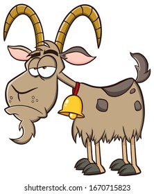 Grumpy Goat Cartoon Mascot Character Raster Stock Illustration ...