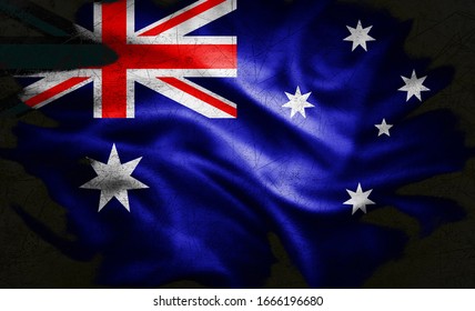 Grunge Australia flag -3D illustration