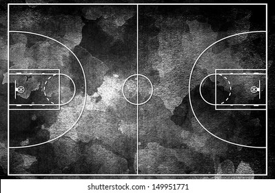 Grunge Black Basketball Court