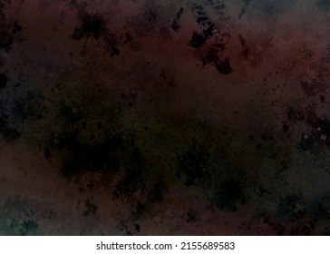 Grunge black brown red distressed horror shabby background, dark shapes with ground or wall parts vintage texture in antique design, drawing distressed art paints wallpaper	
