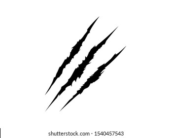 Grunge Black Claw Mark.Grunge Scratch On A White Background.Big Scratch On A White Background.