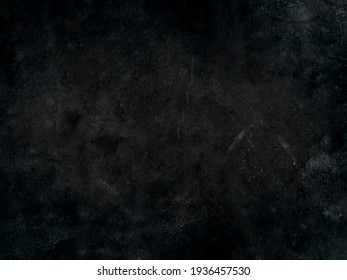 Grunge black watercolor background with dark gray cracks and wrinkled creases on old grainy paper in abstract painted vintage illustration