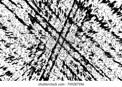Grunge black and white seamless pattern. Monochrome abstract texture. Background of cracks, scuffs, chips, stains, ink spots, lines. Dark design background surface. Gray printing element
