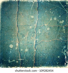 Grunge Blue Paper Texture, Distressed Background