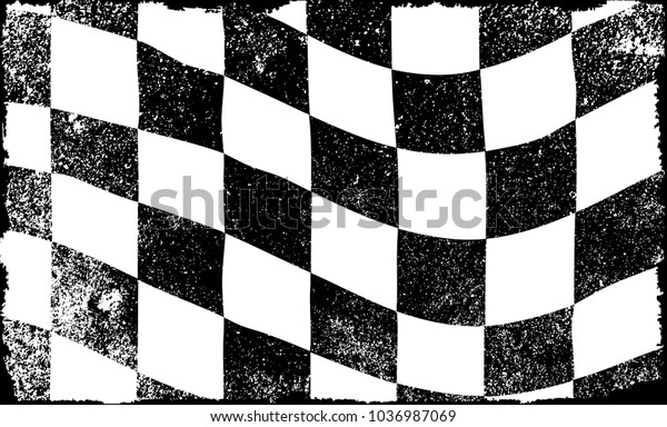 A\
grunge chequered race event flag in black and\
white
