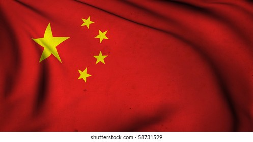 Grunge China Flag Render