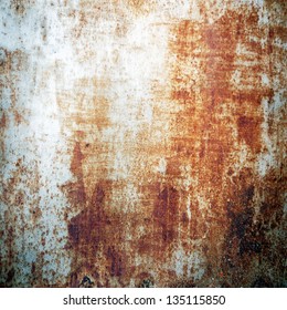 Grunge Chipped Paint Rusty Textured Metal Background