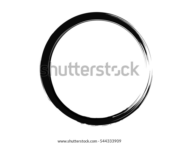 Grunge Circle Brush Black On White ภาพประกอบสต็อก 544333909