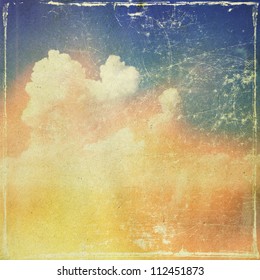 Grunge Cloud Background, Vintage Paper Texture