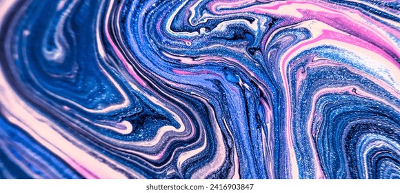 Grunge Dark And Blue Wet Gradient Flow. Ink And Blue Modern Oil Canvas Color.  Colored Graphic Cobalt Fabric Pattern. Abstract Organic Wash Effect.: ilustracja stockowa