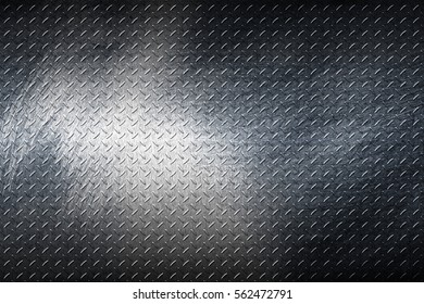 grunge diamond plate. dirty black metal background and texture. 3d illustration.