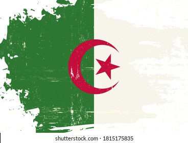 Drapeau grunge de l'algérie 