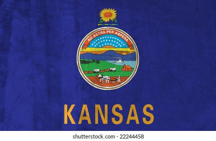 Grunge Flag of Kansas