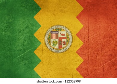 Grunge Flag Of Los Angeles City In The U.S.A