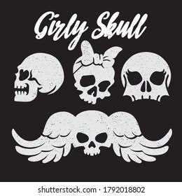 Grunge Girly Skull Simple Character