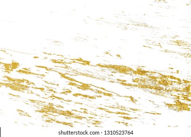 Grunge golden splashes Texture. Brush stroke gold design element on white background for christmas or new year.