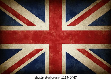 Grunge Great Britain Flag as an old vintage British symbol of patriotism and English culture on an antique textured material for the United Kingdom government.