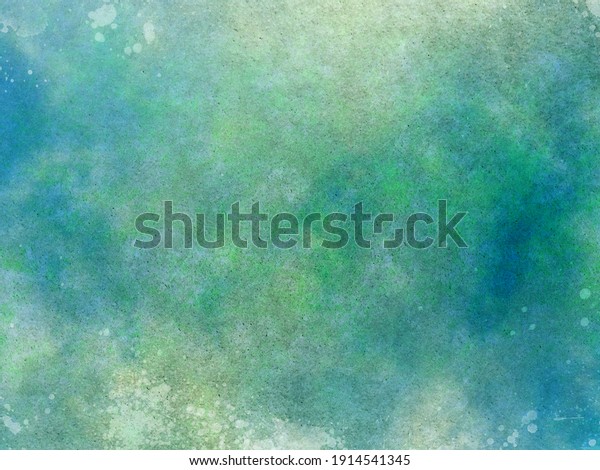 Grunge green beige blue distressed background\
textured paper design, distressed watercolor painting with paint\
spatter	