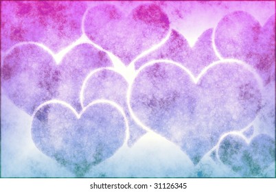 Grunge Hearts Background