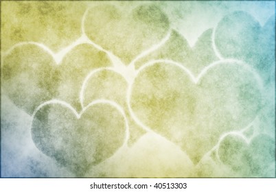 Grunge Hearts Background
