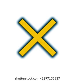 Grunge letter X.Hand drawn X mark.Rejected sign.No symbol. Yellow Cross mark png icon.