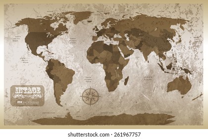 Grunge map background. Illustration