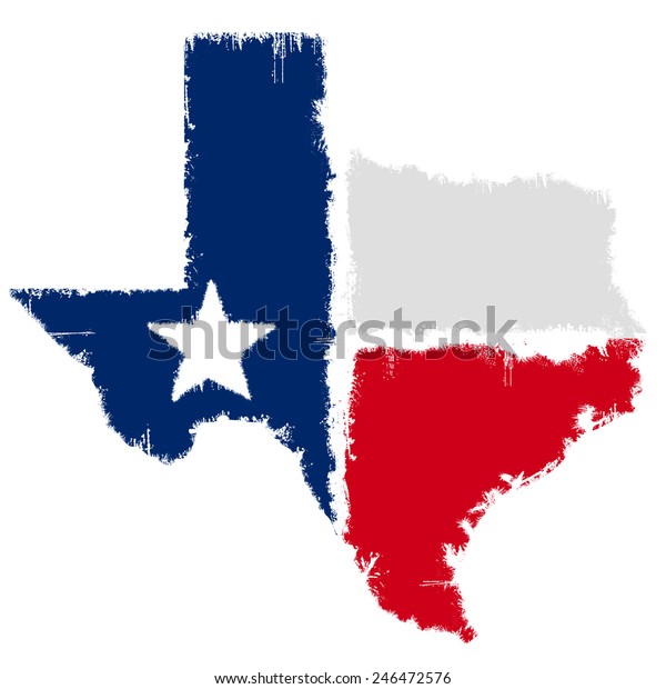 Grunge Map Flag Texas Stock Illustration 246472576