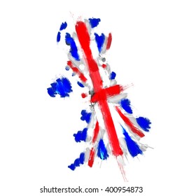 Grunge Map Of United Kingdom With Union Jack