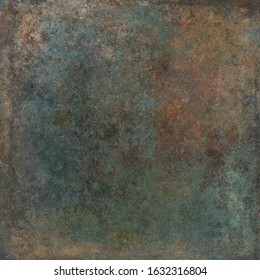 Grunge And Mess Style Illustration, Colorful Rust Patterns For Wall Or Floor Rustic Tile.
