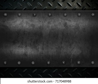 Grunge Metal With Diamond Plate Background